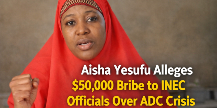 Aisha Yesufu Alleges $50,000 Bribe to INEC Officials Over ADC Crisis